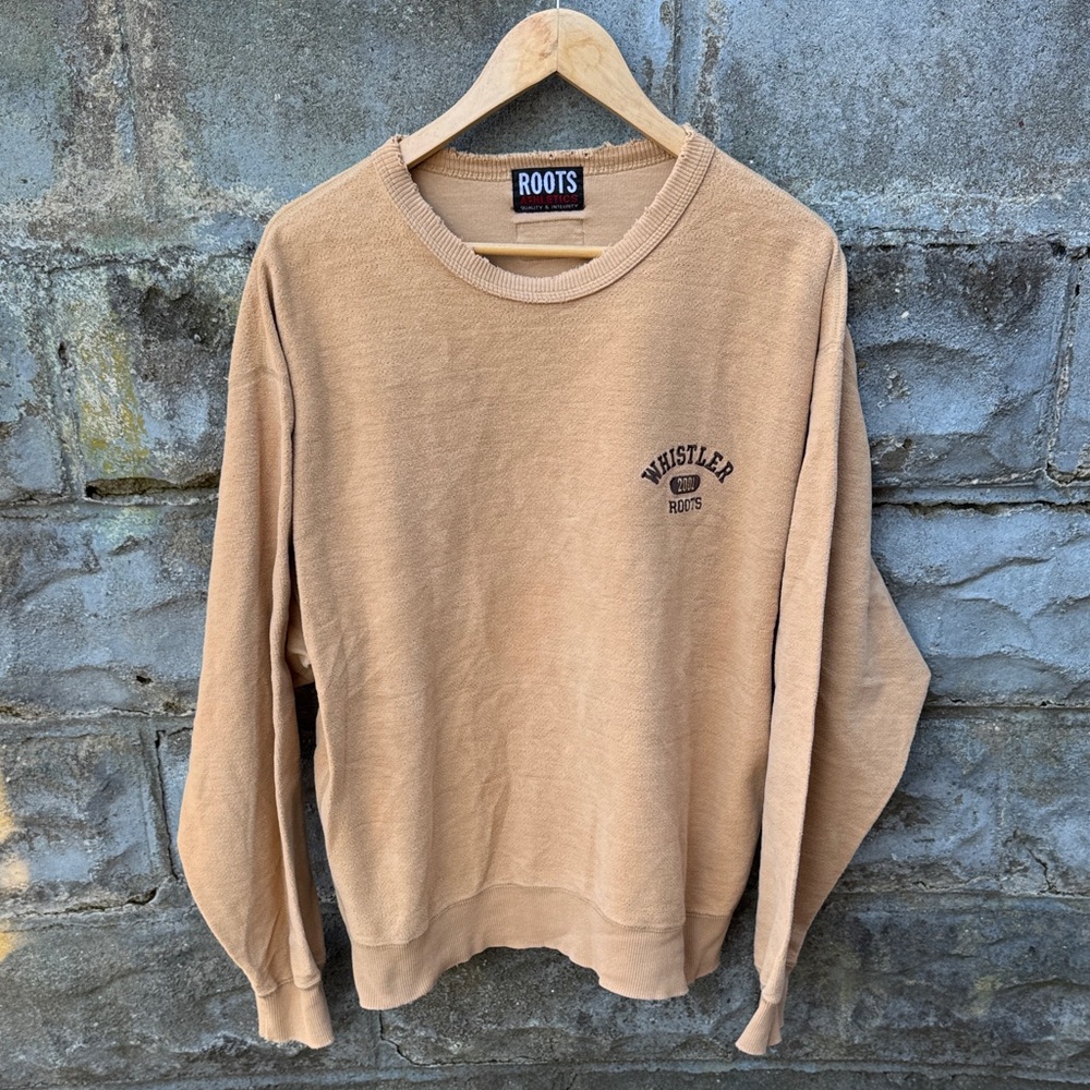 Vintage Roots Whistler Mountain Sweatshirt 90s Ski Snowboard Y2K Canada BC XL